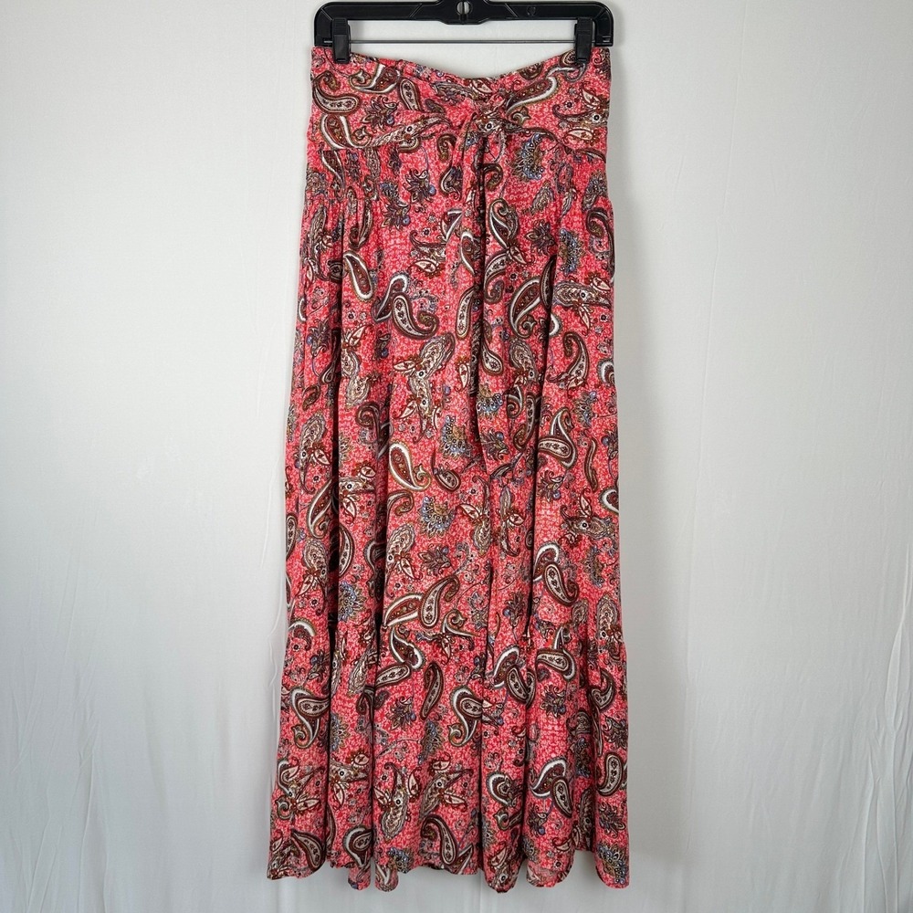 NWT Anandas Collection Coral Paisley Pants Womens‎ L Elastic Waist Boho Flowy